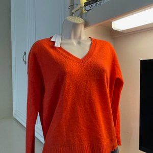 Lila P Orange Cashmere Sweater New w Tags size small